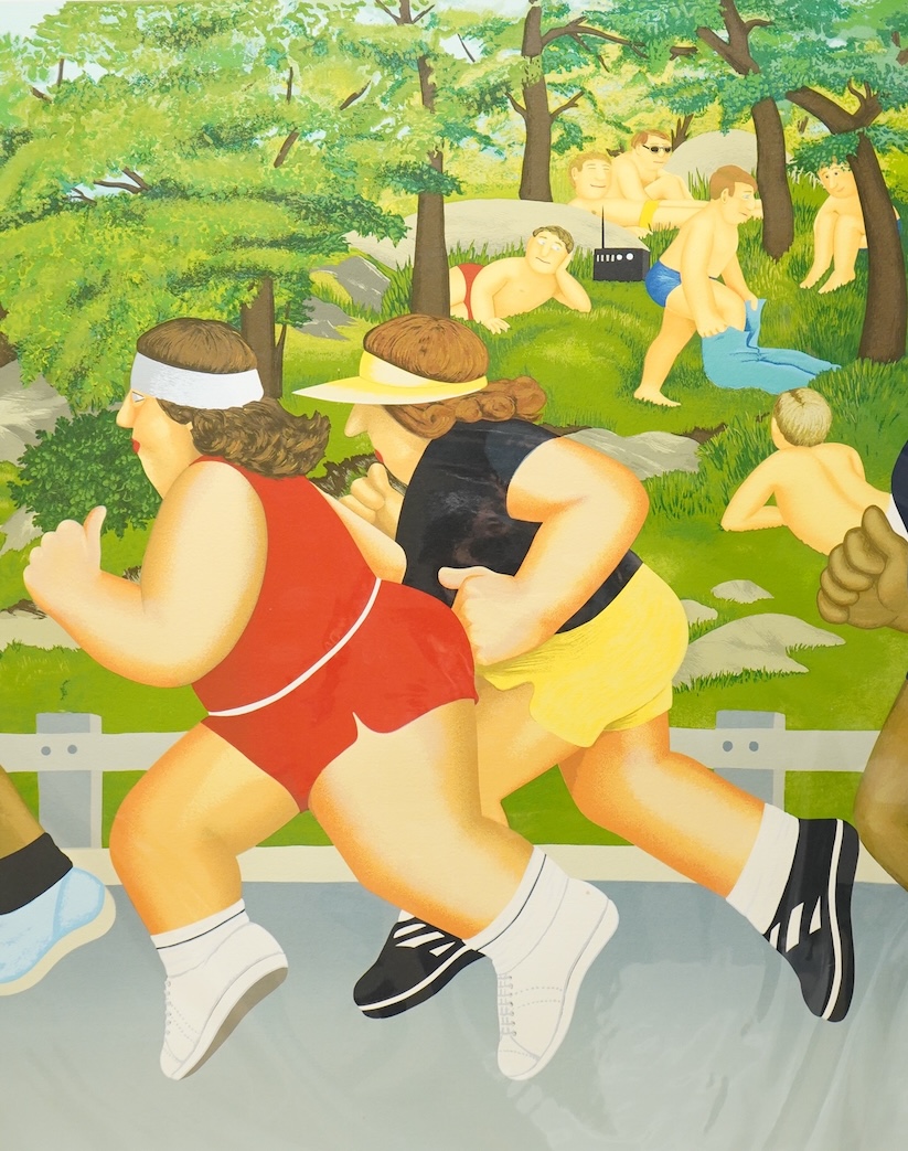 Beryl Cook (1926-2008), 'Women Running', signed in pencil, limited edition 236/275, silk screen print, unframed, 94 x 73cm